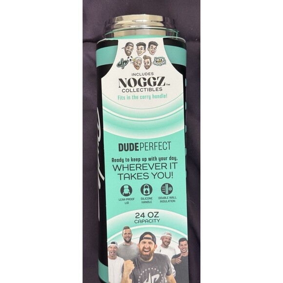 Dude Perfect Water Bottle Silicone Handle With Noggz Collectibles Black Green - Picture 5 of 9